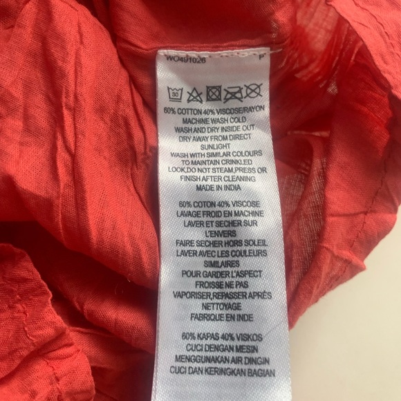 French Connection VTG Y2K Orange Babydoll Ruffled Hem Maxi Dress Size 4 - Picture 6 of 10